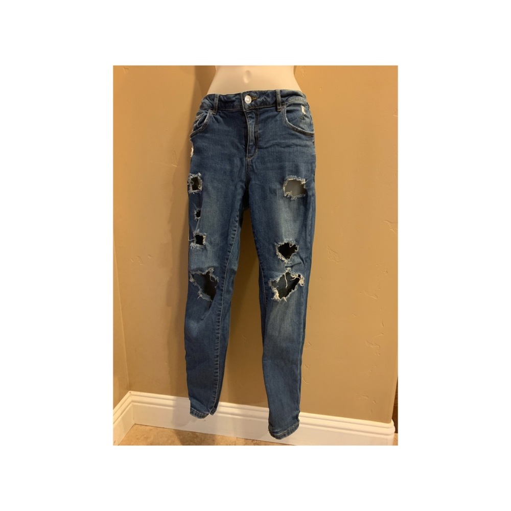 Jeans by Garage,high-waisted&distressed. Size 11.